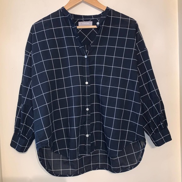 Everlane Collarless Air Shirt Button Down Blouse 6 - Picture 11 of 11